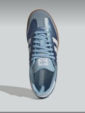Title: Adidas Samba OG Metallic Clear Sky Light Blue White Gum Sneakers - NWT